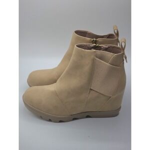 Forever Women's Wedge Boots Comfortable Ankle Wedge Booties Size 6.5